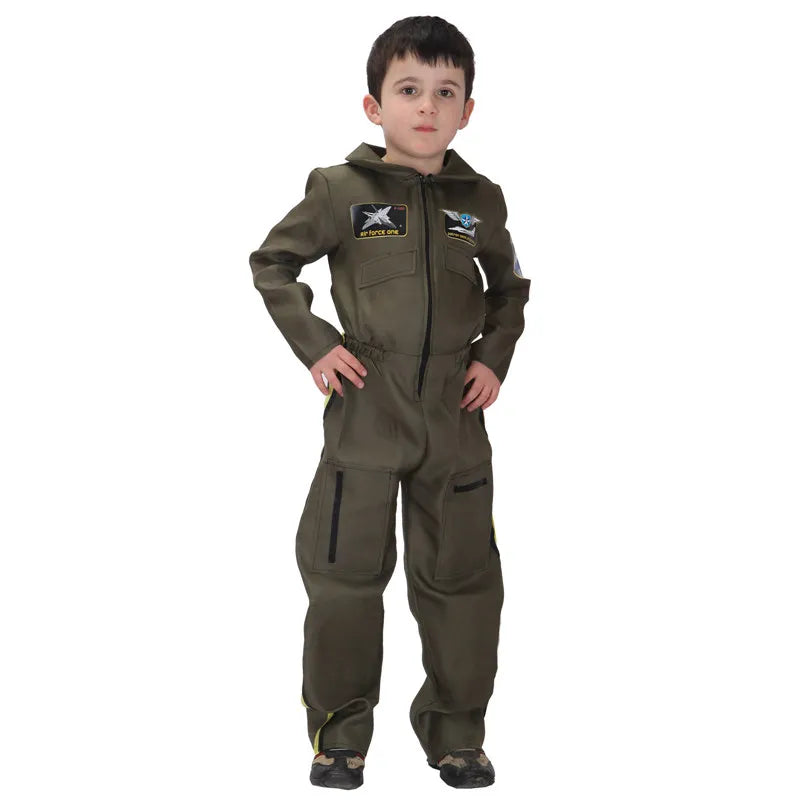 Fantasia Infantil de Piloto da Força Aérea – Macacão Militar